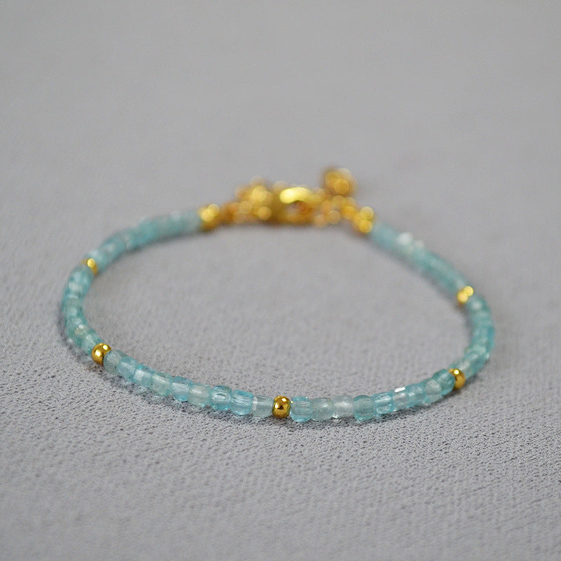 Retro Raw Phoenix Stone Aquamarine Bracelet For Women
