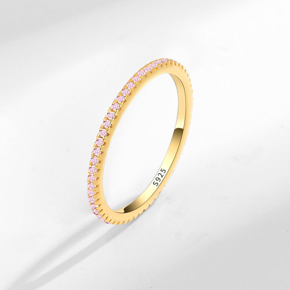 Fashionable Full Diamond Tail Stacked Single Row Ring