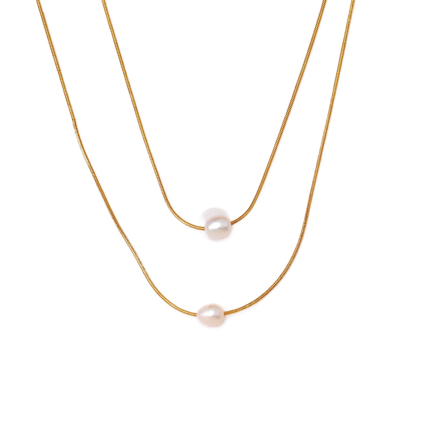 New Stylish 18k Gold Pearl Necklace