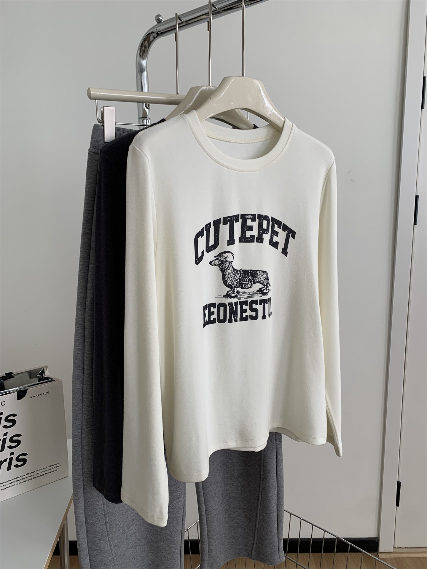 High-elastic Soft And Chewy Cartoon Puppy-Print T-Shirt For Women