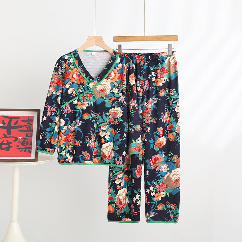 Womens Chinese Style Printed Loungewear Set
