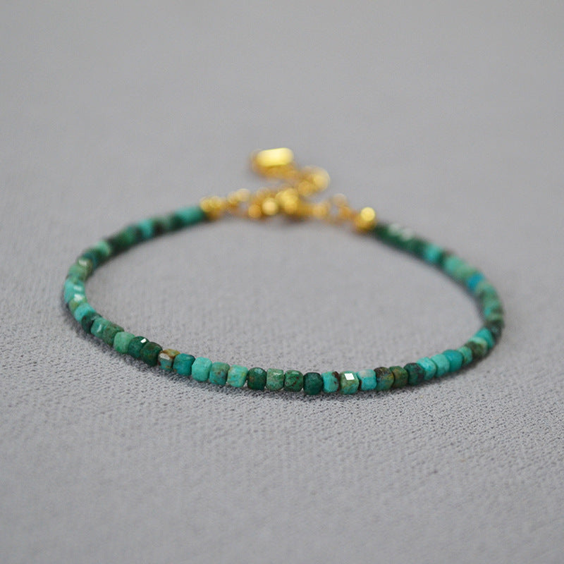 Retro Raw Phoenix Stone Aquamarine Bracelet For Women