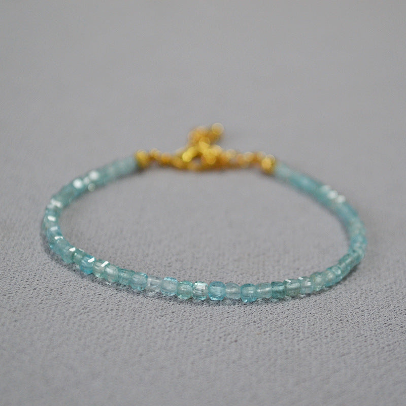 Retro Raw Phoenix Stone Aquamarine Bracelet For Women