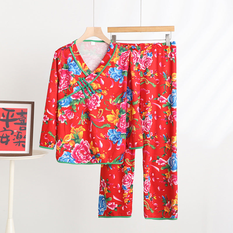 Womens Chinese Style Printed Loungewear Set
