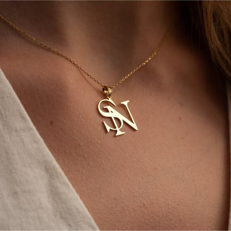 Fashionable Stainless Steel Custom English Letter Necklace