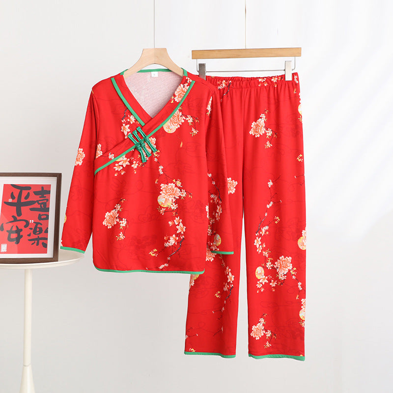 Womens Chinese Style Printed Loungewear Set