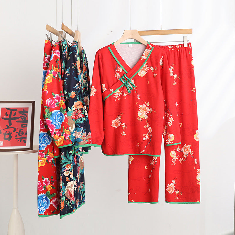 Womens Chinese Style Printed Loungewear Set
